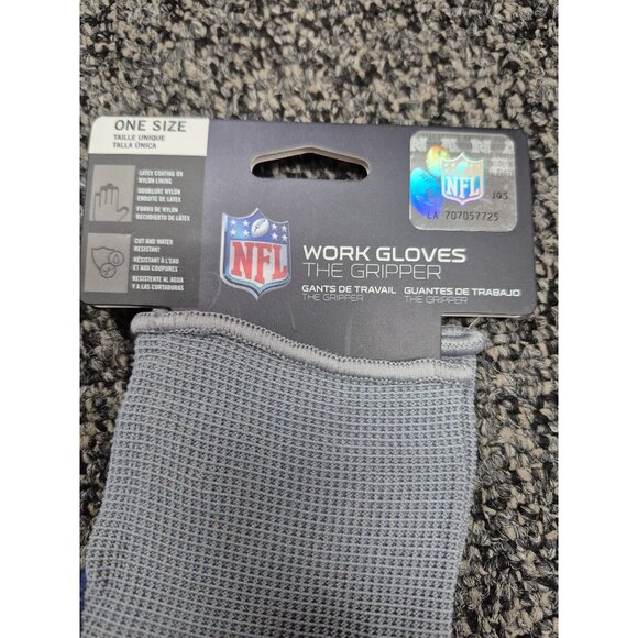NFL Los Angeles Rams Work Gloves The Gripper One Size Fits Most Blue & Gray - Picture 4 of 5